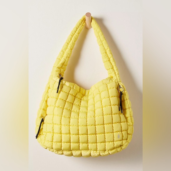 Free People Handbags - Free People FP Movement Quilted Carryall Lemon Zest Yellow